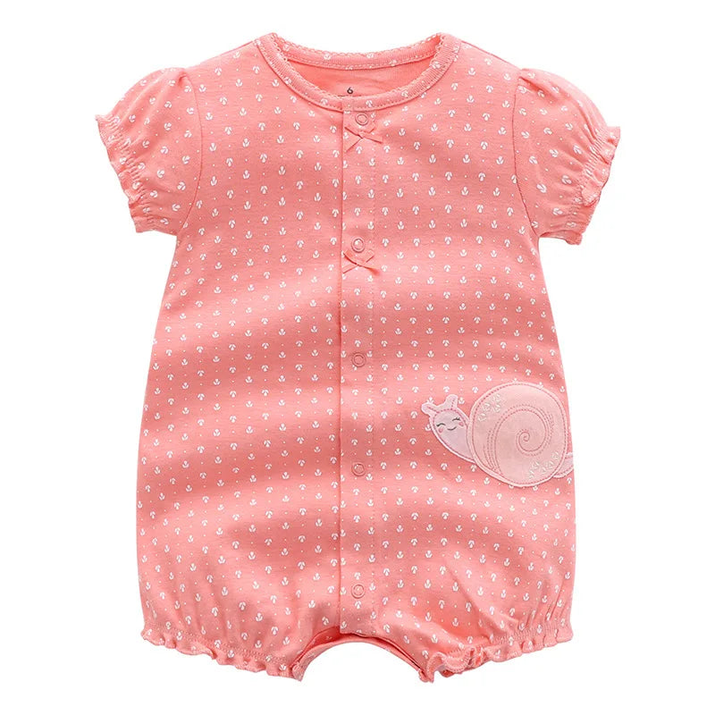2024 Summer Baby Rompers Baby Girls Clothing 100% Cotton Newborn Baby Boy Clothes Infant Jumpsuits Short Sleeve Kids Clothes