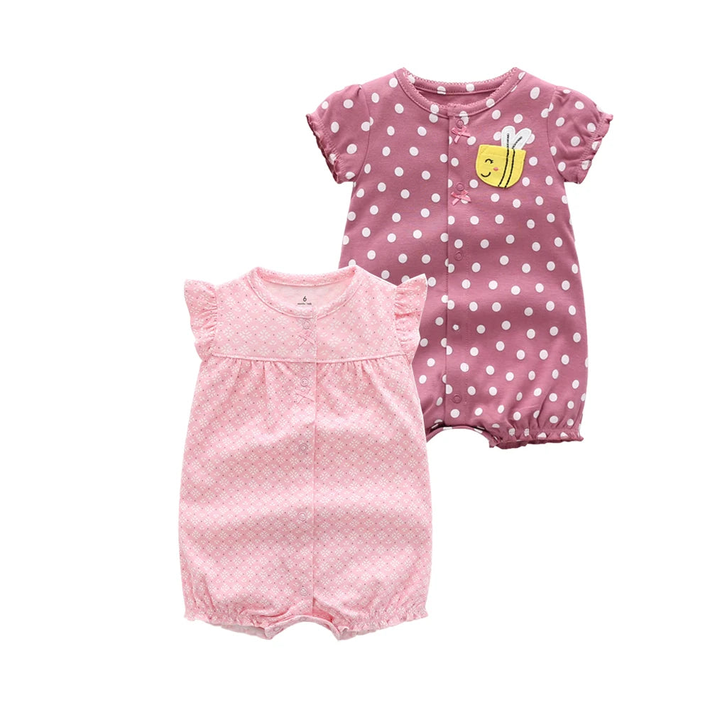 2024 Summer Baby Rompers Baby Girls Clothing 100% Cotton Newborn Baby Boy Clothes Infant Jumpsuits Short Sleeve Kids Clothes