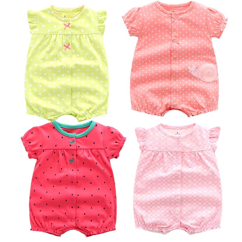 2024 Summer Baby Rompers Baby Girls Clothing 100% Cotton Newborn Baby Boy Clothes Infant Jumpsuits Short Sleeve Kids Clothes
