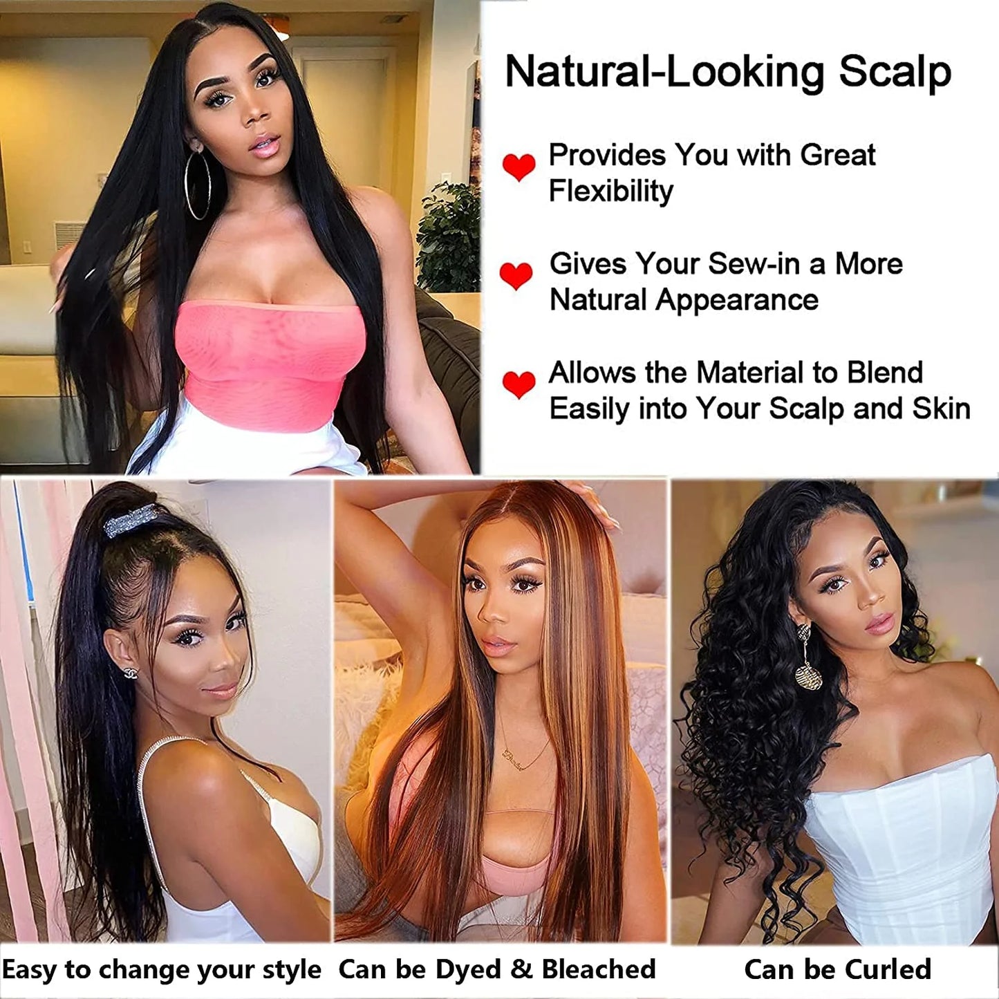 Lace Frontal Human Hair Wigs Straight 13X4 Lace Front Wigs Human Hair for Blak Women 180 Density Pre Plucked Remy Virgin Hair Natural Black Color 24 Inch