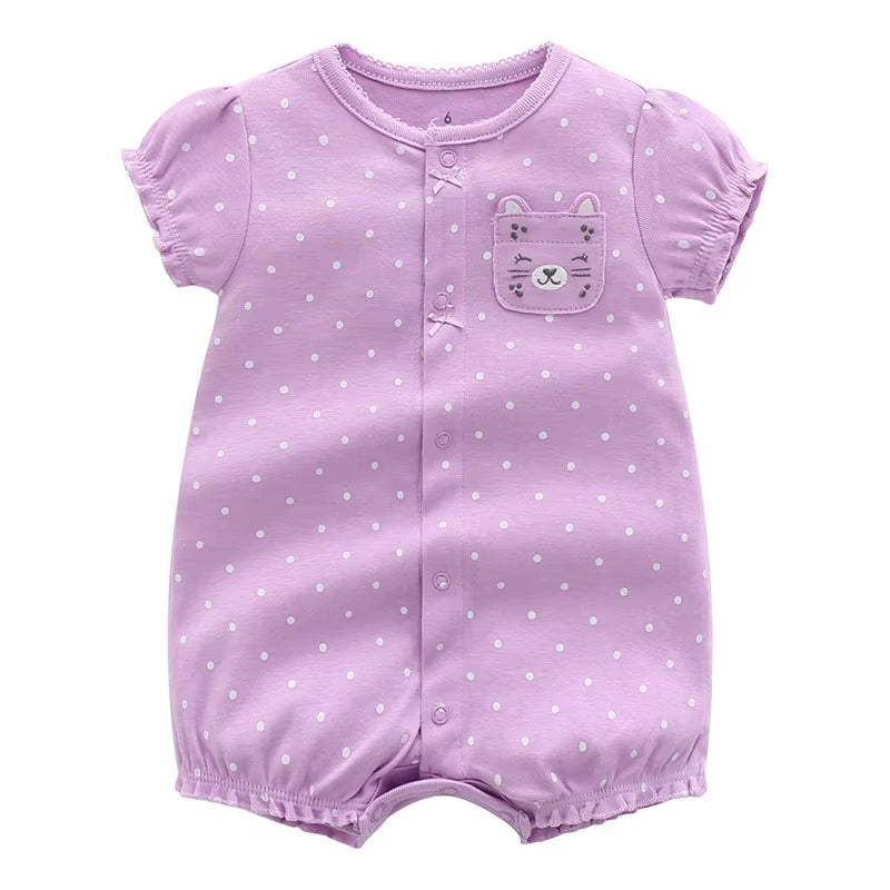 2024 Summer Baby Rompers Baby Girls Clothing 100% Cotton Newborn Baby Boy Clothes Infant Jumpsuits Short Sleeve Kids Clothes