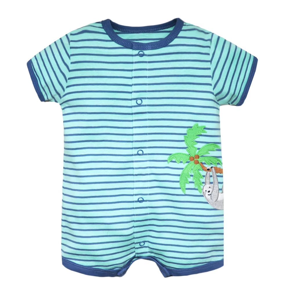 2024 Summer Baby Rompers Baby Girls Clothing 100% Cotton Newborn Baby Boy Clothes Infant Jumpsuits Short Sleeve Kids Clothes