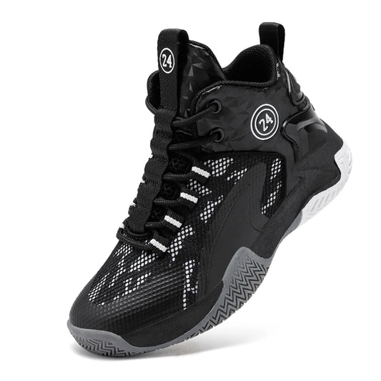 Kid'S Basketball Shoes Boys Sneakers Girls Trainers Comfort High Top Basketball Shoes for Boys(Little Kid/Big Kid) Black