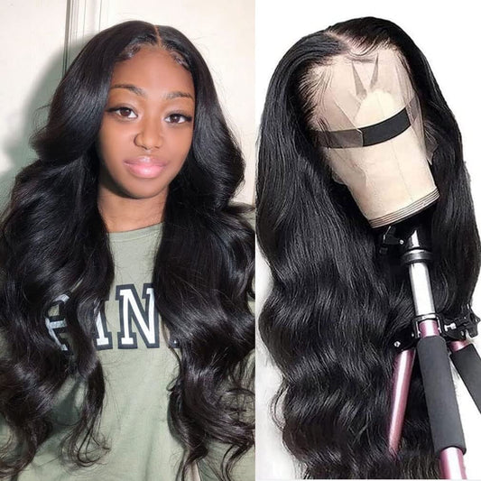 Beauhair Lace Front Wigs Human Hair 13X4 Body Wave Lace Frontal Hair Wig Cheap 250% Density Human Hair Front Lace for Black Women Natural Color 28Inch