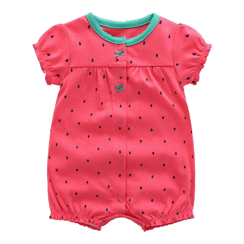 2024 Summer Baby Rompers Baby Girls Clothing 100% Cotton Newborn Baby Boy Clothes Infant Jumpsuits Short Sleeve Kids Clothes